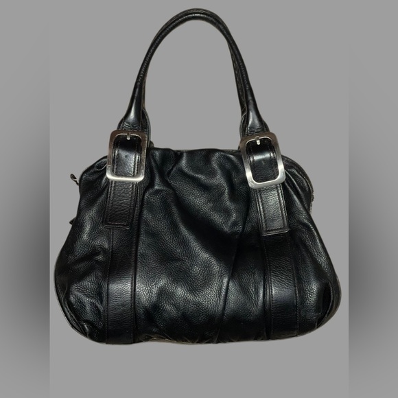 COLE HAAN BLACK PEBBLED LEATHER PURSE - Picture 1 of 4